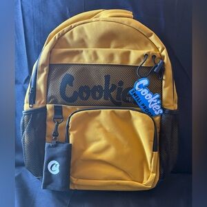 New Cookies Yellow and Black Smell Proof Backpack with Wallet Attached